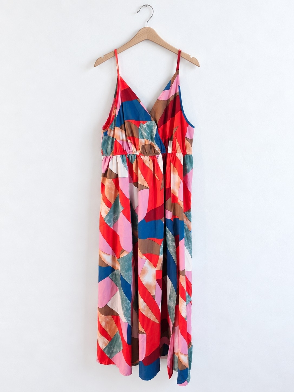 Cupshe Multicolor Abstract Print Maxi Dress with Spaghetti Straps